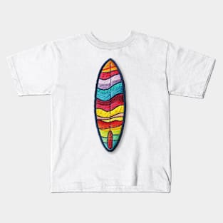 Embroidered Surfboard Patch Design Kids T-Shirt